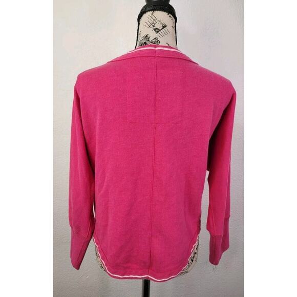 Abercrombie And Fitch One Button Cardigan Small Long Sleeve Logo Pink VTG 90's - Picture 8 of 12
